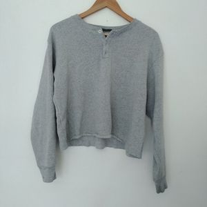 Brandy Melville fuzzy semi-cropped button up sweater